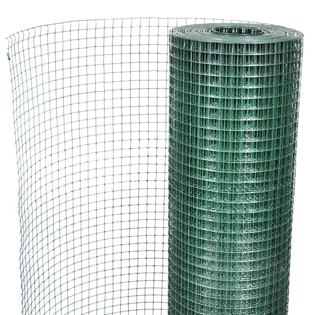 Plasă de sârmă găini, verde, 10 x 1 m, oțel galvanizat cu PVC GartenMobel Dekor