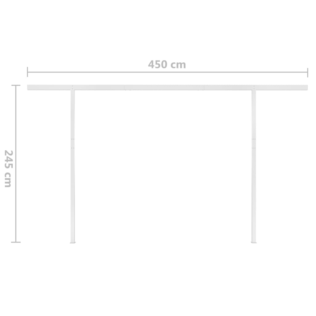 Copertină retractabilă manual, cu LED, antracit, 4x3,5 m GartenMobel Dekor