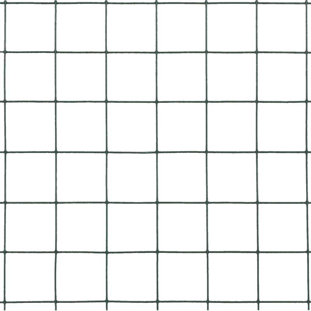 Plasă de sârmă găini, verde, 10 x 0,5 m, oțel cu înveliș PVC GartenMobel Dekor