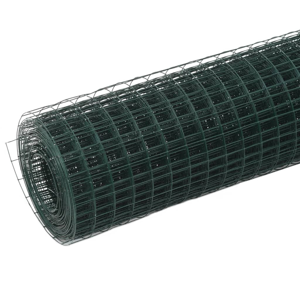 Plasă de sârmă găini, verde, 10 x 0,5 m, oțel cu înveliș PVC GartenMobel Dekor