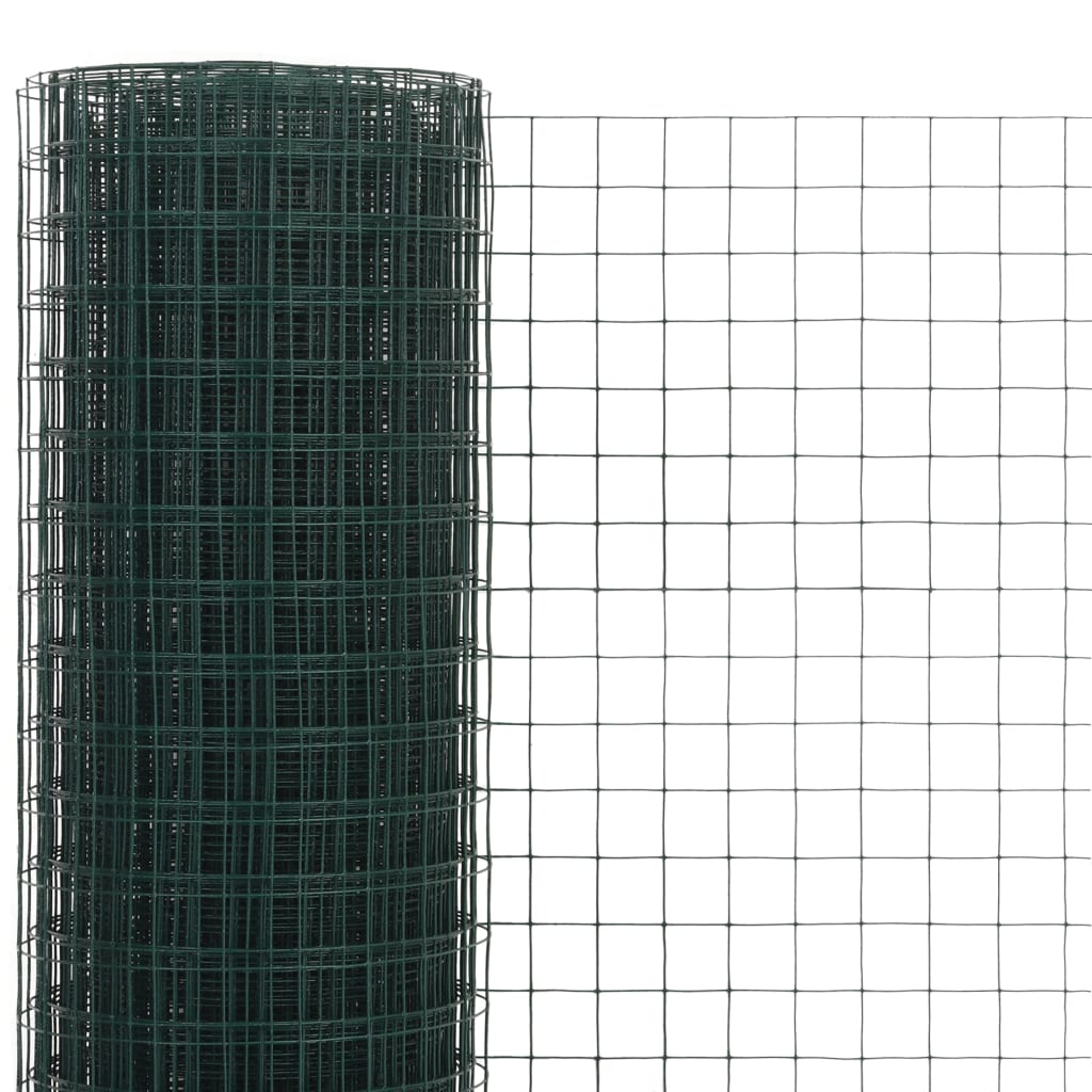 Plasă de sârmă găini, verde, 10 x 0,5 m, oțel cu înveliș PVC GartenMobel Dekor