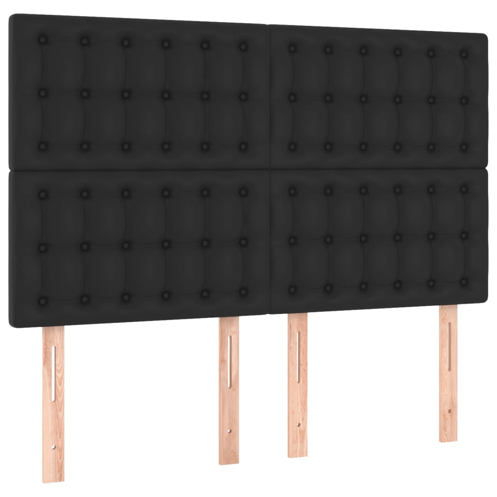 Pat box spring cu saltea, negru, 140x190 cm, piele ecologică GartenMobel Dekor