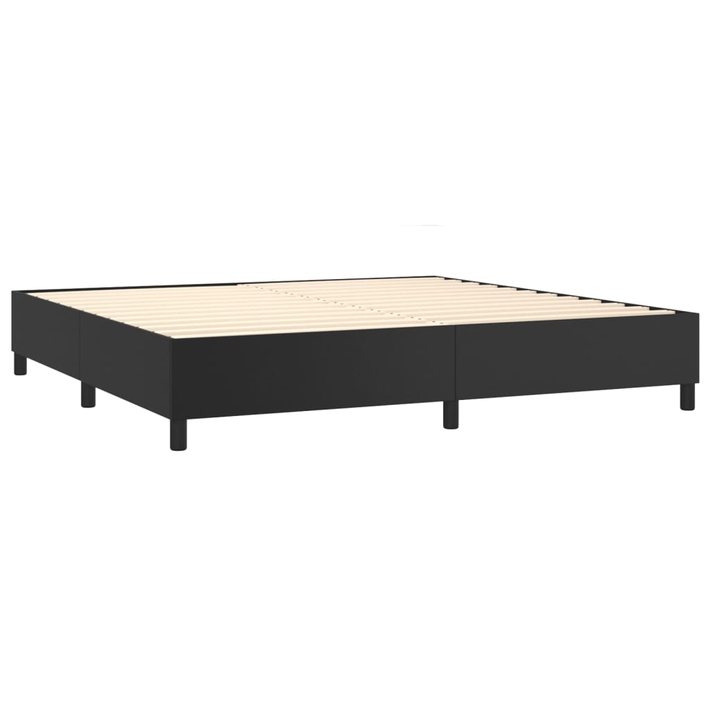 Pat box spring cu saltea, negru, 200x200 cm, piele ecologică GartenMobel Dekor