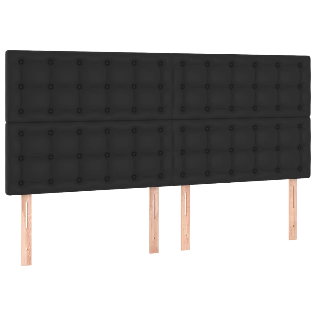 Pat box spring cu saltea, negru, 200x200 cm, piele ecologică GartenMobel Dekor