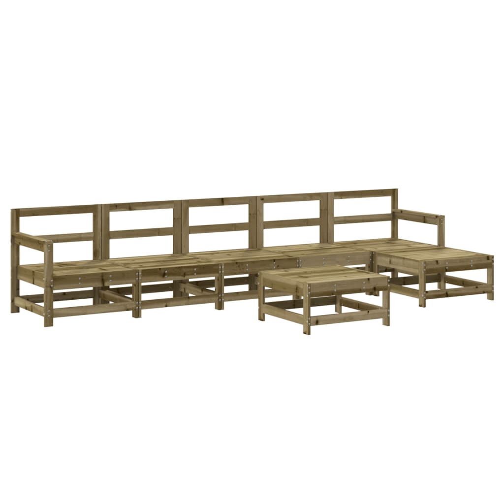 Set mobilier de grădină cu perne, 7 piese, lemn de pin tratat GartenMobel Dekor