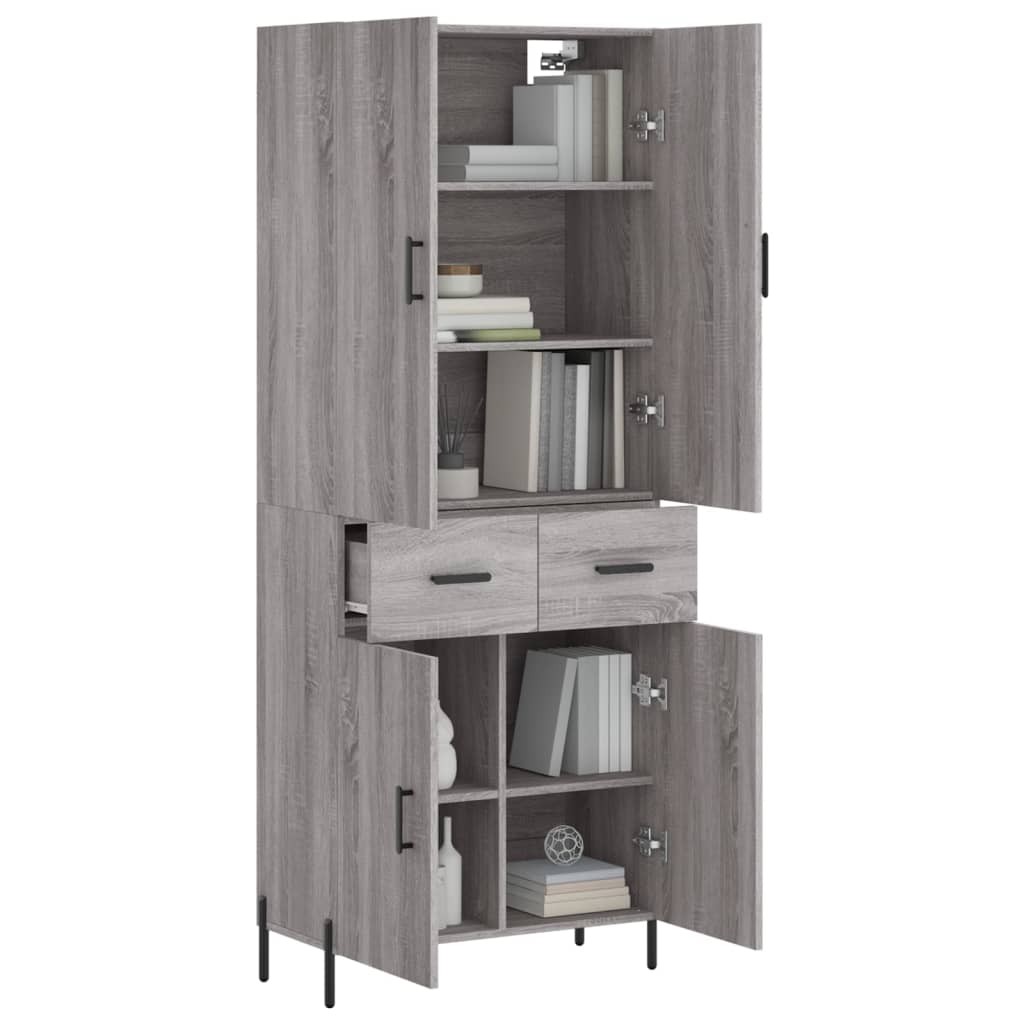 Dulap înalt, gri sonoma, 69,5x34x180 cm, lemn compozit GartenMobel Dekor