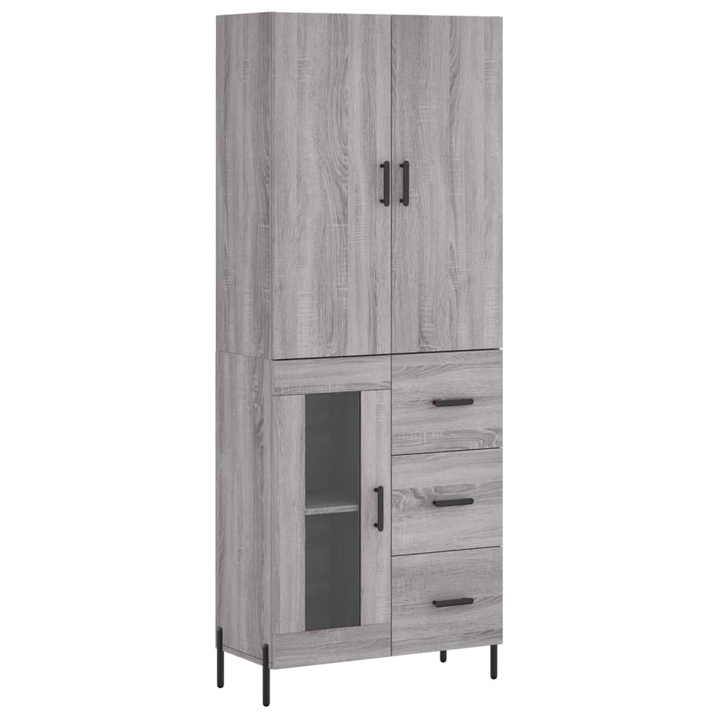 Dulap înalt, gri sonoma, 69,5x34x180 cm, lemn compozit GartenMobel Dekor