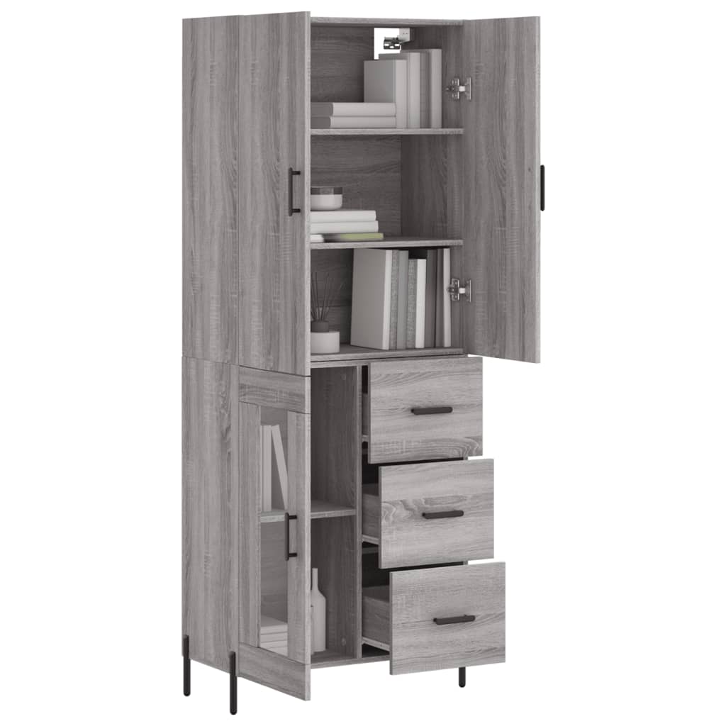 Dulap înalt, gri sonoma, 69,5x34x180 cm, lemn compozit GartenMobel Dekor