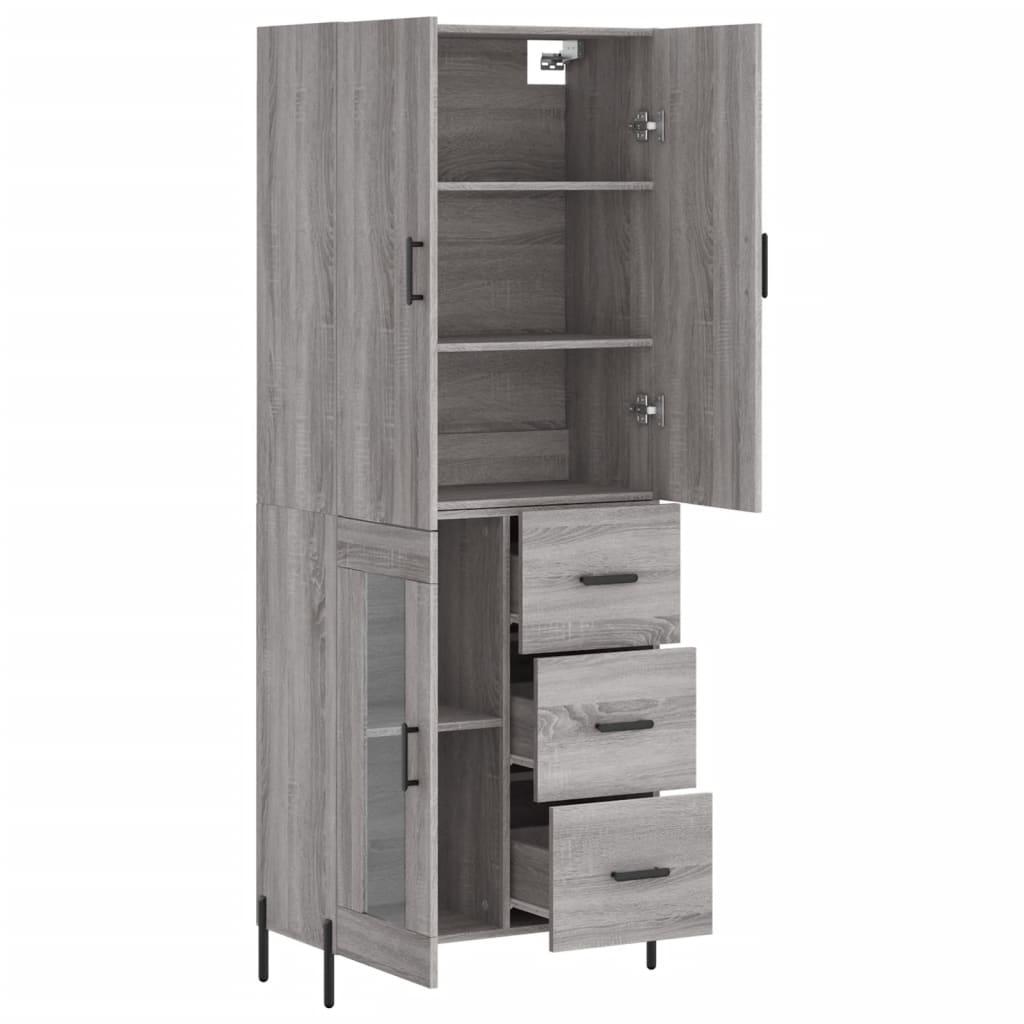 Dulap înalt, gri sonoma, 69,5x34x180 cm, lemn compozit GartenMobel Dekor