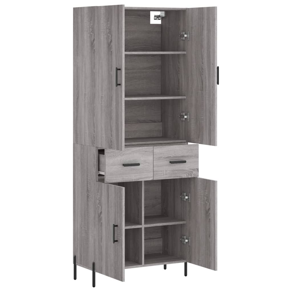 Dulap înalt, gri sonoma, 69,5x34x180 cm, lemn compozit GartenMobel Dekor