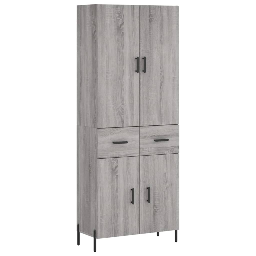 Dulap înalt, gri sonoma, 69,5x34x180 cm, lemn compozit GartenMobel Dekor