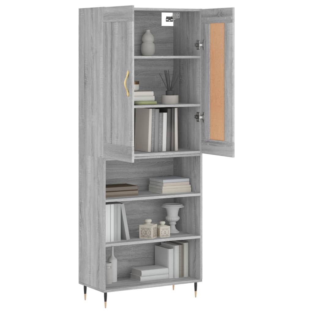 Dulap înalt, gri sonoma, 69,5x34x180 cm, lemn compozit GartenMobel Dekor