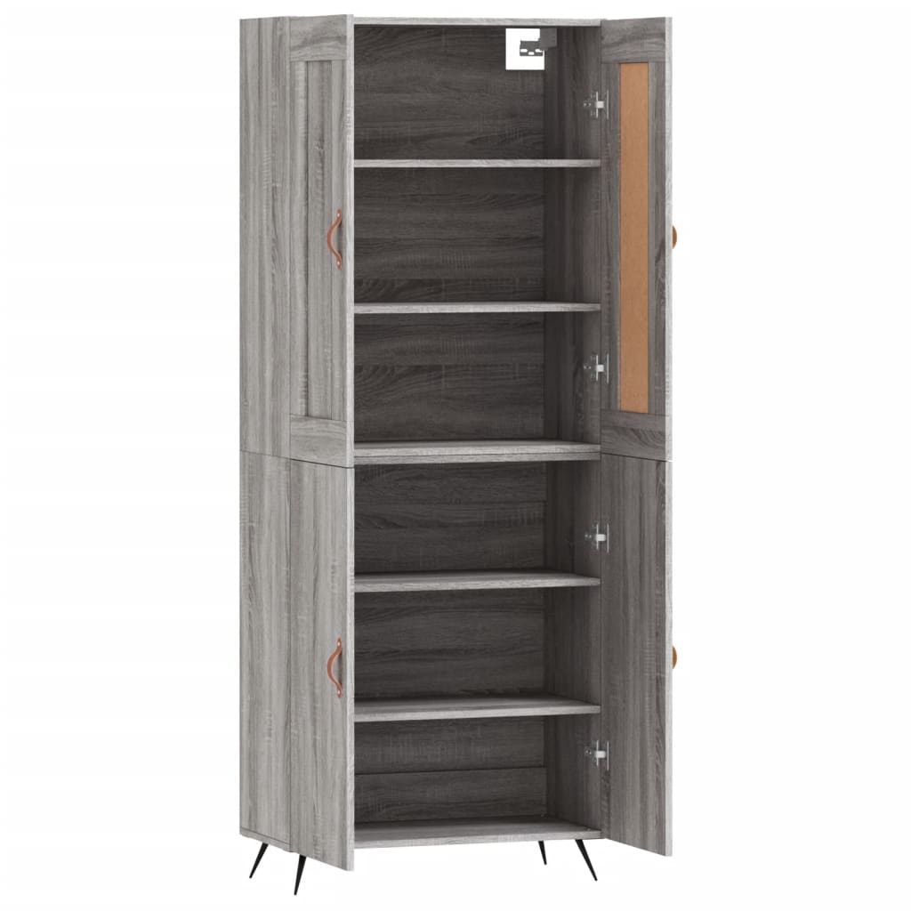Dulap înalt, gri sonoma, 69,5x34x180 cm, lemn compozit GartenMobel Dekor