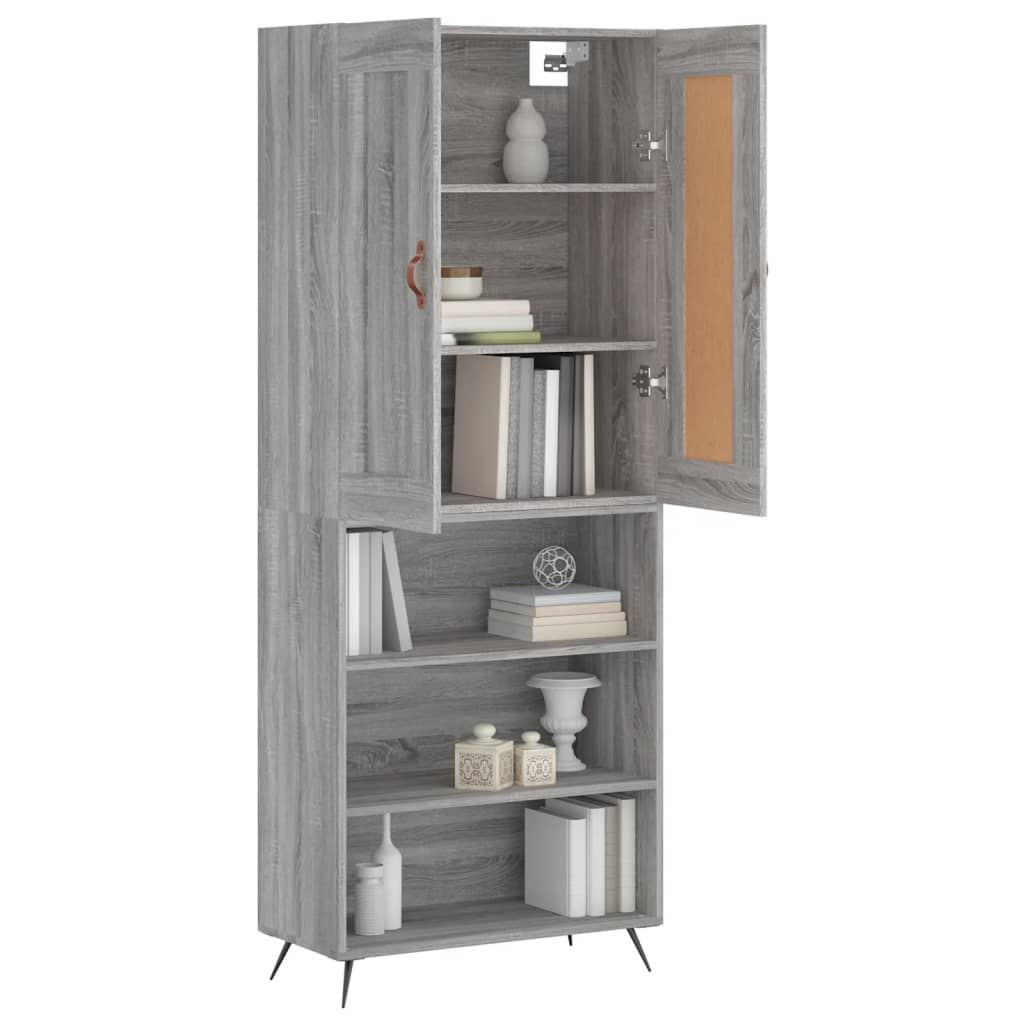Dulap înalt, gri sonoma, 69,5x34x180 cm, lemn compozit GartenMobel Dekor