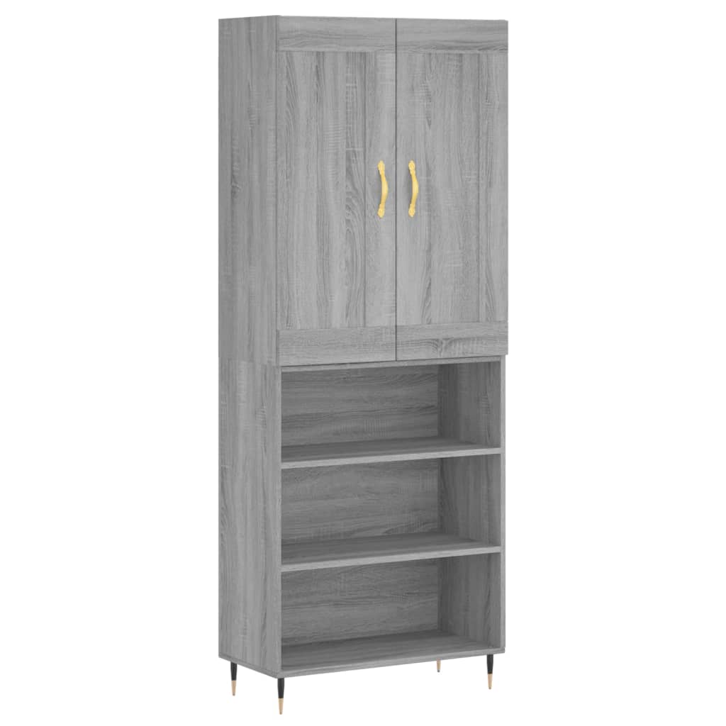 Dulap înalt, gri sonoma, 69,5x34x180 cm, lemn compozit GartenMobel Dekor