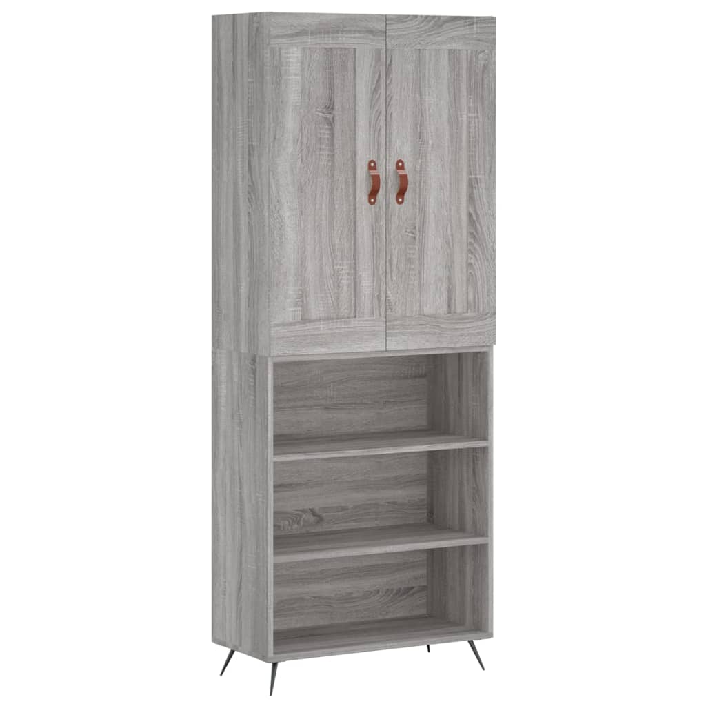 Dulap înalt, gri sonoma, 69,5x34x180 cm, lemn compozit GartenMobel Dekor