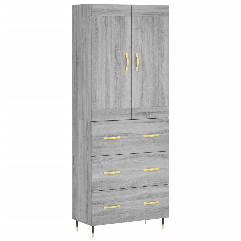 Dulap înalt, gri sonoma, 69,5x34x180 cm, lemn compozit GartenMobel Dekor