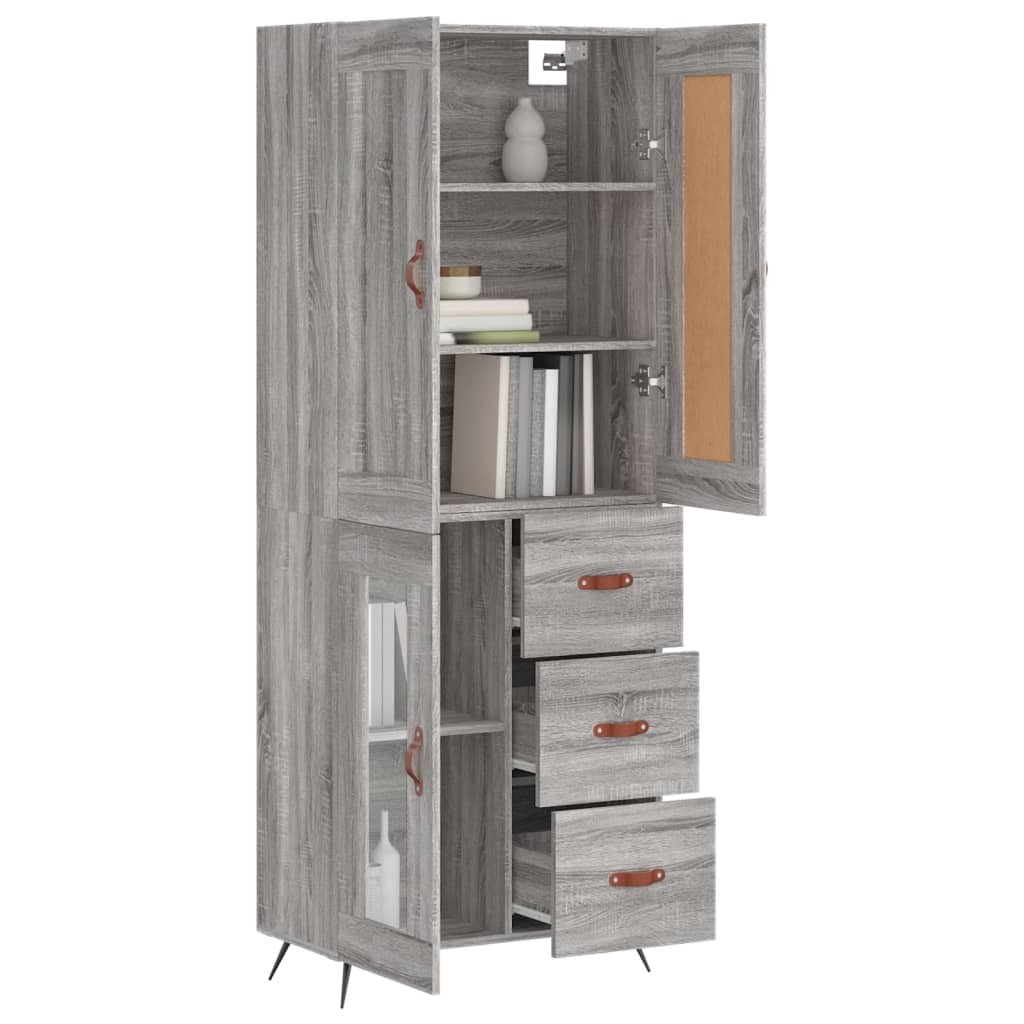 Dulap înalt, gri sonoma, 69,5x34x180 cm, lemn compozit GartenMobel Dekor