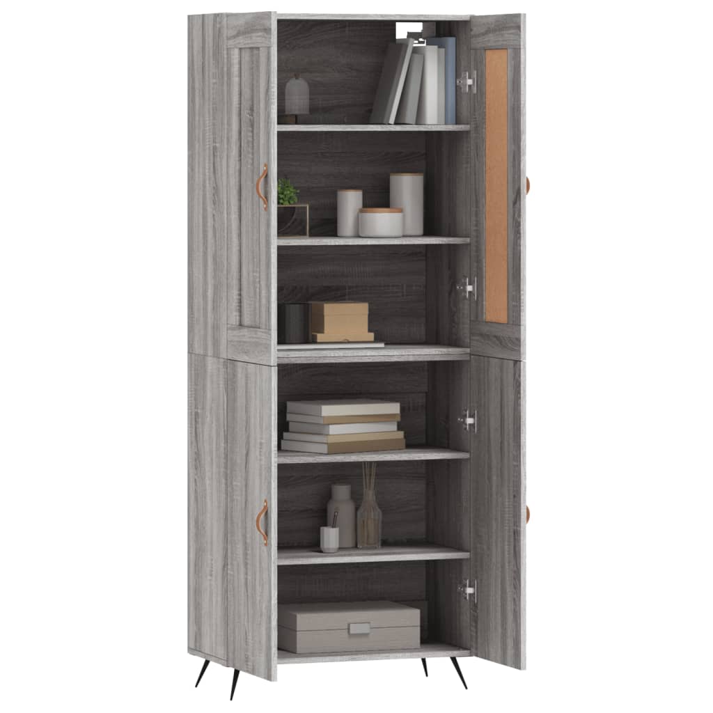 Dulap înalt, gri sonoma, 69,5x34x180 cm, lemn compozit GartenMobel Dekor