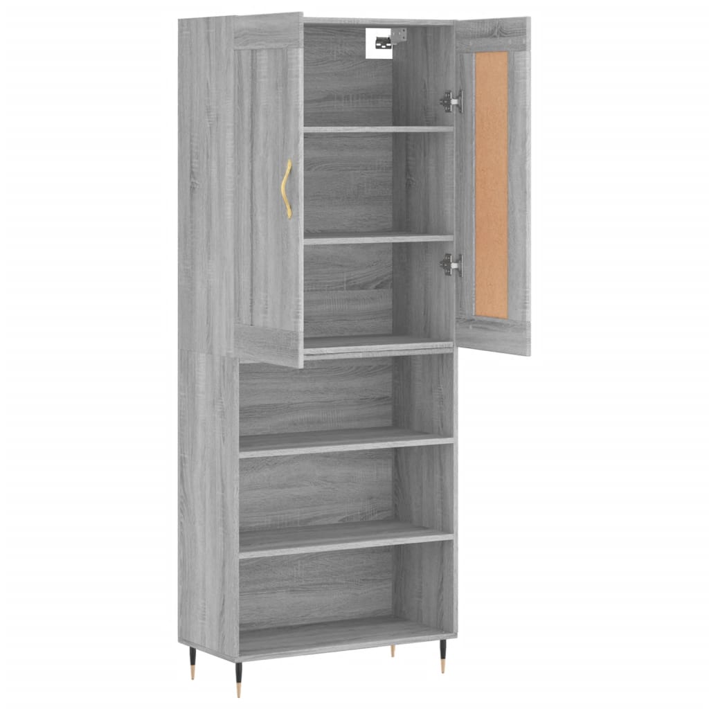 Dulap înalt, gri sonoma, 69,5x34x180 cm, lemn compozit GartenMobel Dekor