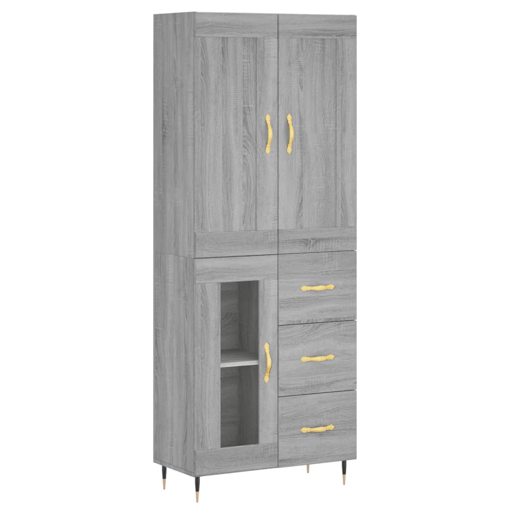 Dulap înalt, gri sonoma, 69,5x34x180 cm, lemn compozit GartenMobel Dekor