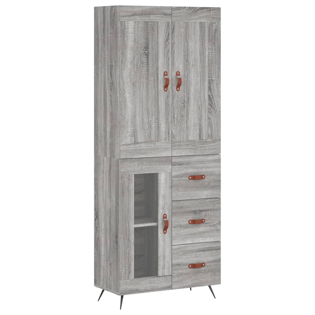 Dulap înalt, gri sonoma, 69,5x34x180 cm, lemn compozit GartenMobel Dekor