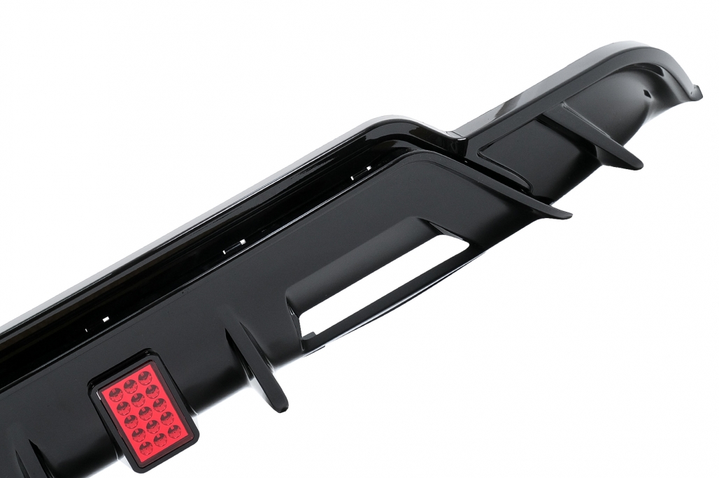 Pachet Exterior Complet de Extensii Tesla Model 3 (2017-2022) Prelungire Bara Fata cu Difuzor de aer si Eleron Negru Lucios Performance AutoTuning