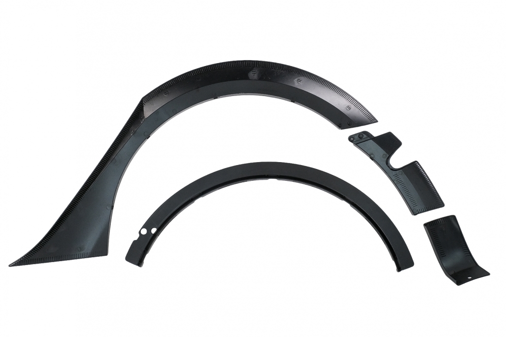 Pachet Exterior Complet de Extensii Tesla Model 3 (2017-2022) Prelungire Bara Fata cu Difuzor de aer si Eleron Negru Lucios Performance AutoTuning