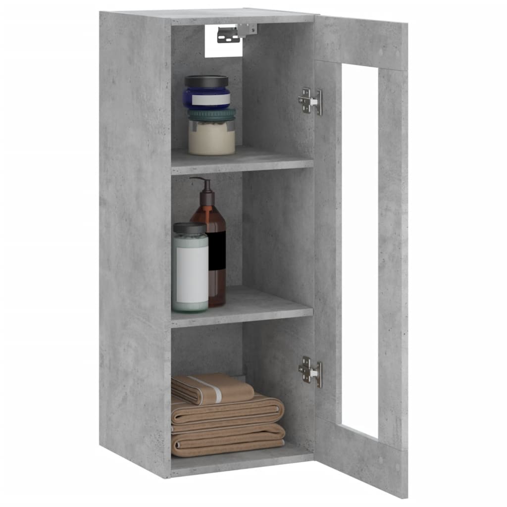 Dulap montat pe perete, gri beton, 34,5x34x90 cm GartenMobel Dekor