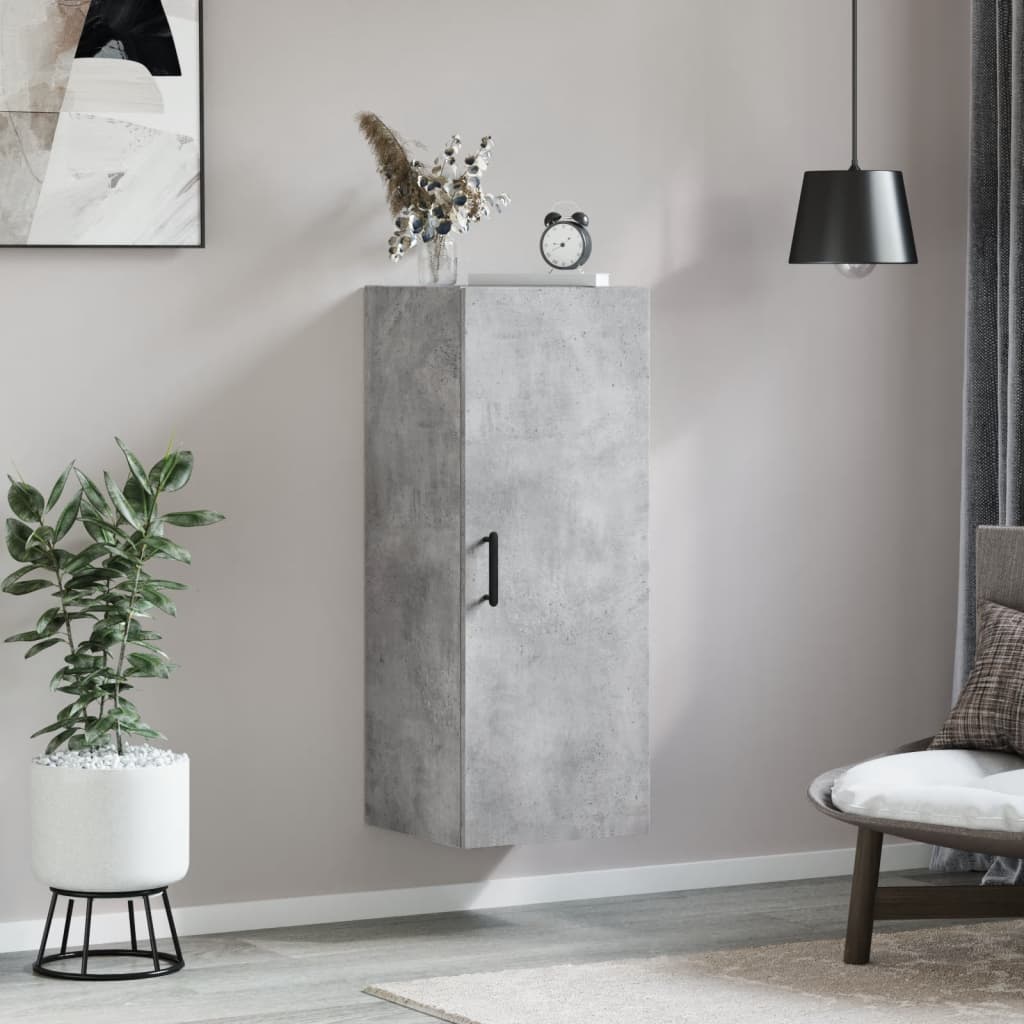 Dulap montat pe perete, gri beton, 34,5x34x90 cm GartenMobel Dekor