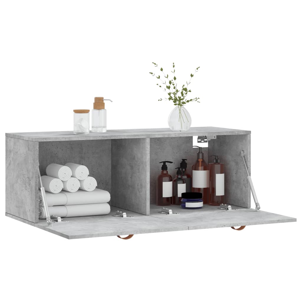 Dulap de perete, gri beton, 100x36,5x35 cm, lemn prelucrat GartenMobel Dekor