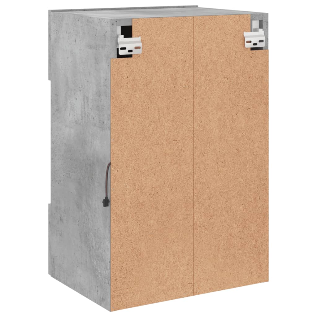 Comodă TV de perete cu lumini LED, gri beton, 40x30x60,5 cm GartenMobel Dekor