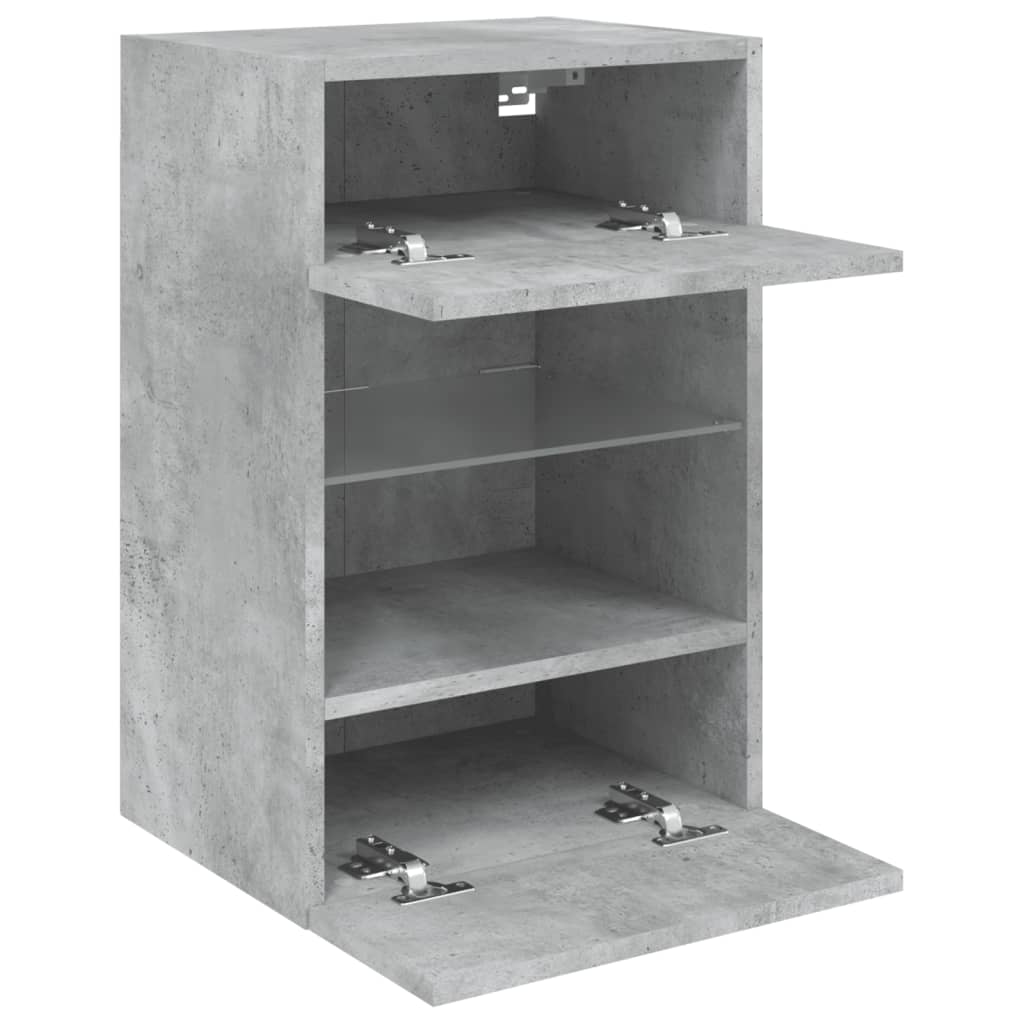 Comodă TV de perete cu lumini LED, gri beton, 40x30x60,5 cm GartenMobel Dekor