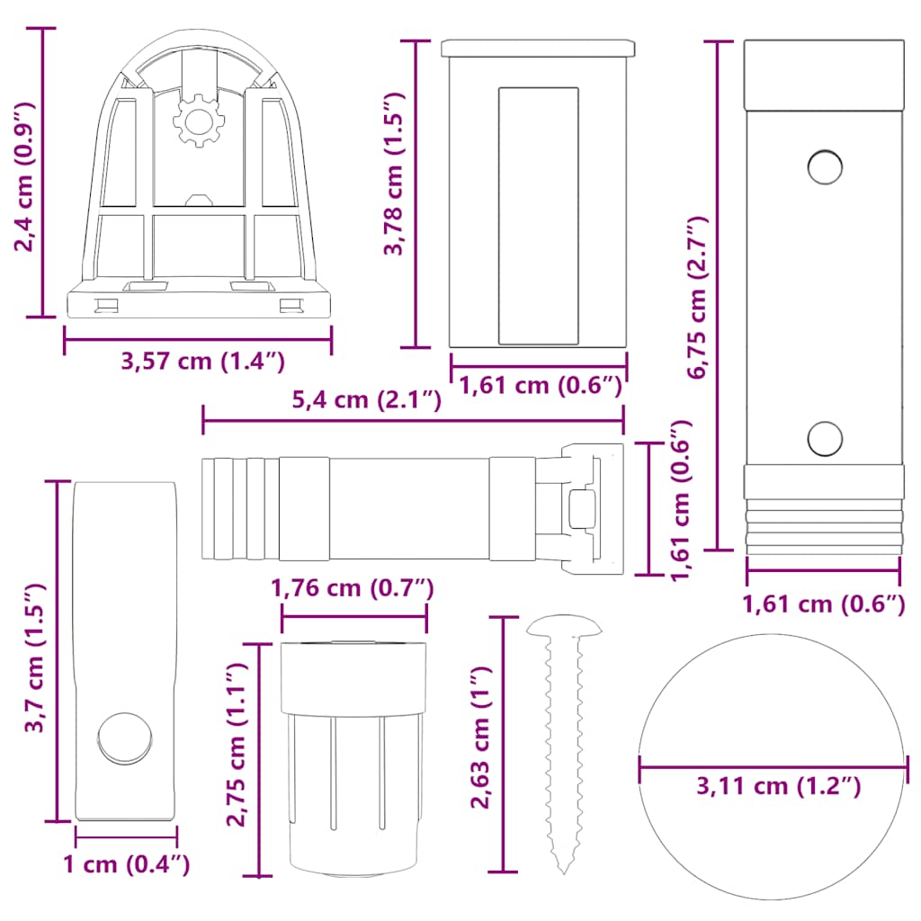 30 de accesorii pentru jaluzele rulante 18 mm GartenMobel Dekor