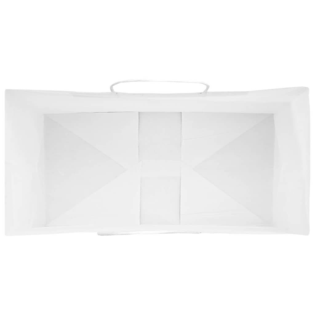 Pungi de hârtie 50 buc cu mânere albe 21x11x36 cm GartenMobel Dekor