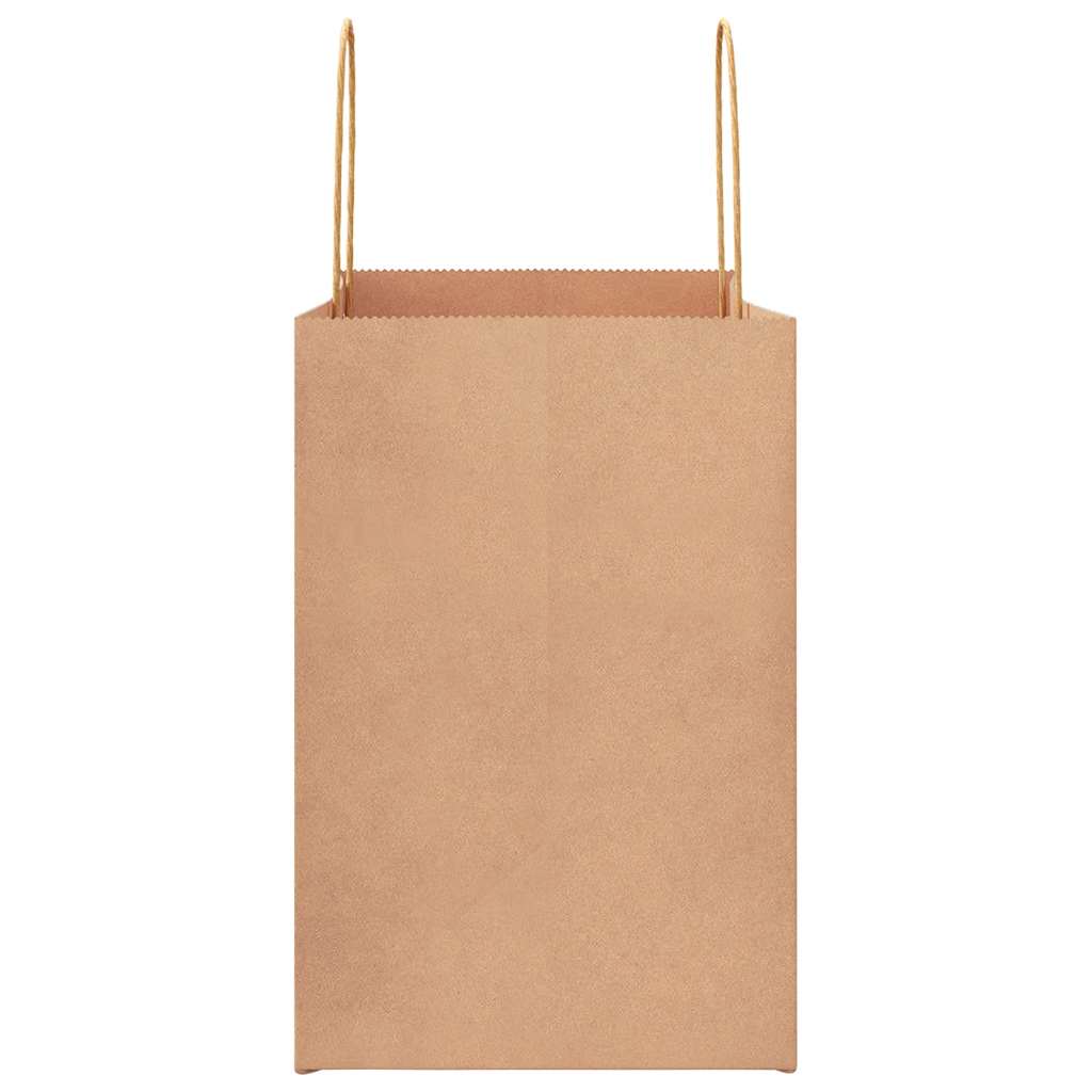 Pungi de hârtie 50 buc cu mânere maro 26x17x25 cm GartenMobel Dekor