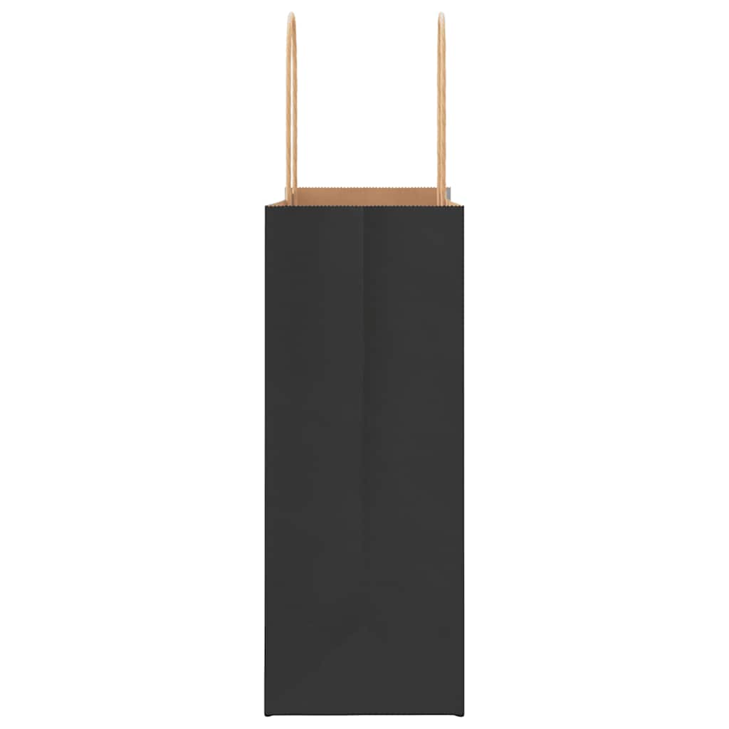 Pungi de hârtie 250 buc cu mânere negre 21x11x28 cm GartenMobel Dekor