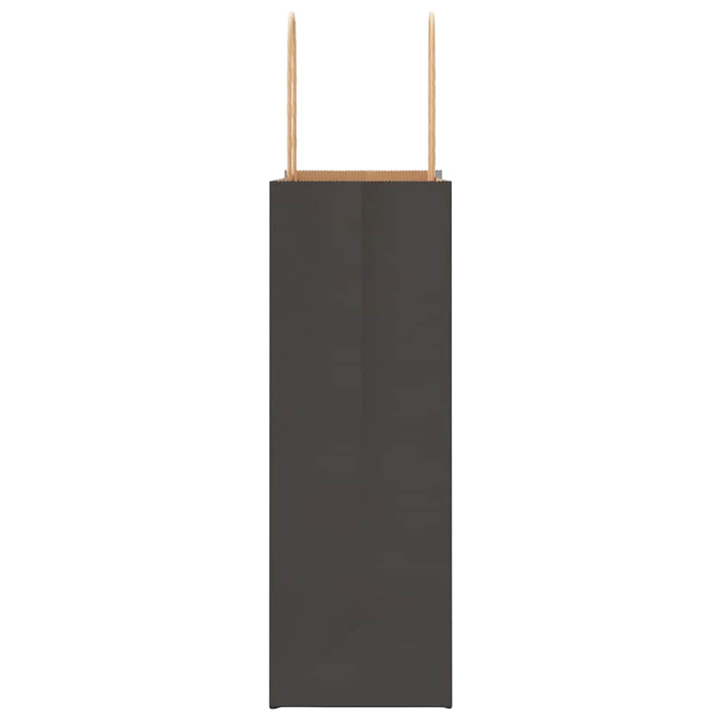 Pungi de hârtie 250 buc cu mânere negre 21x11x31 cm GartenMobel Dekor