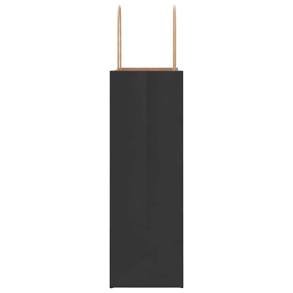 Pungi de hârtie 250 buc cu mânere negre 26x12x35 cm GartenMobel Dekor