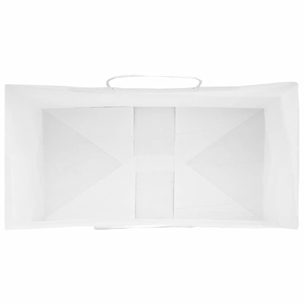 Pungi de hârtie 50 buc cu mânere albe 32x17x44 cm GartenMobel Dekor
