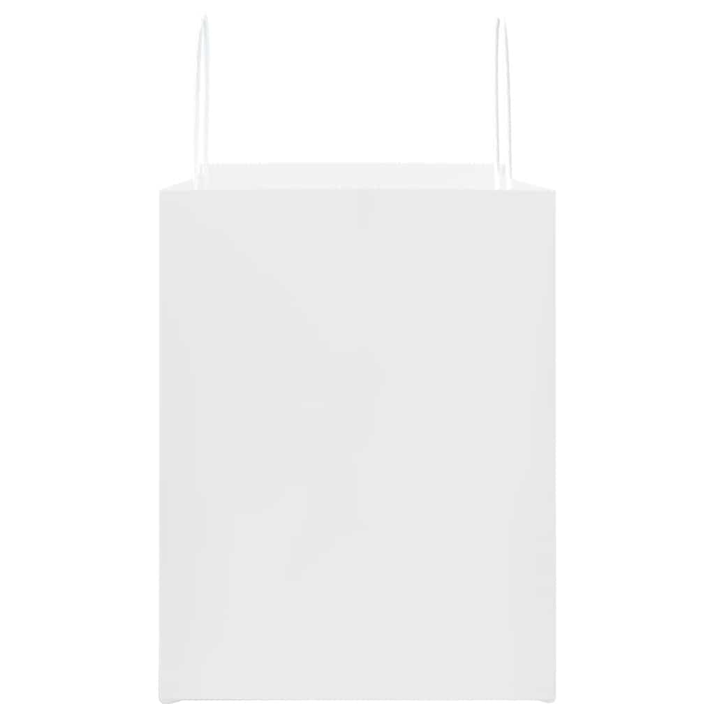 Pungi de hârtie 50 buc cu mânere albe 32x22x28 cm GartenMobel Dekor