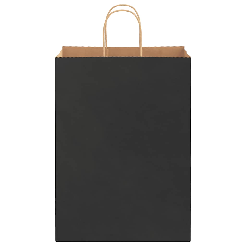 Pungi de hârtie 250 buc cu mânere negre 32x17x44 cm GartenMobel Dekor