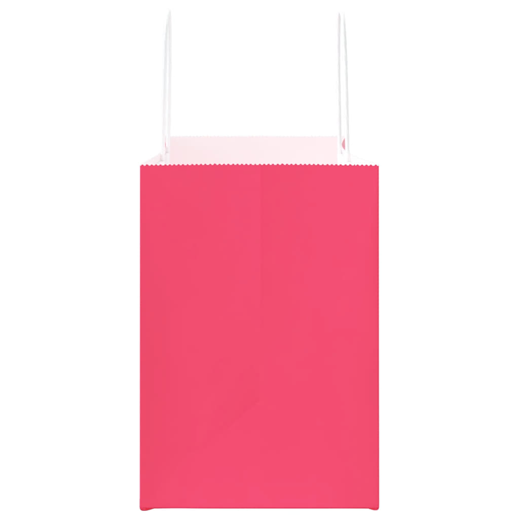 Pungi de hârtie 250 buc cu mânere roz 32x17x25 cm GartenMobel Dekor