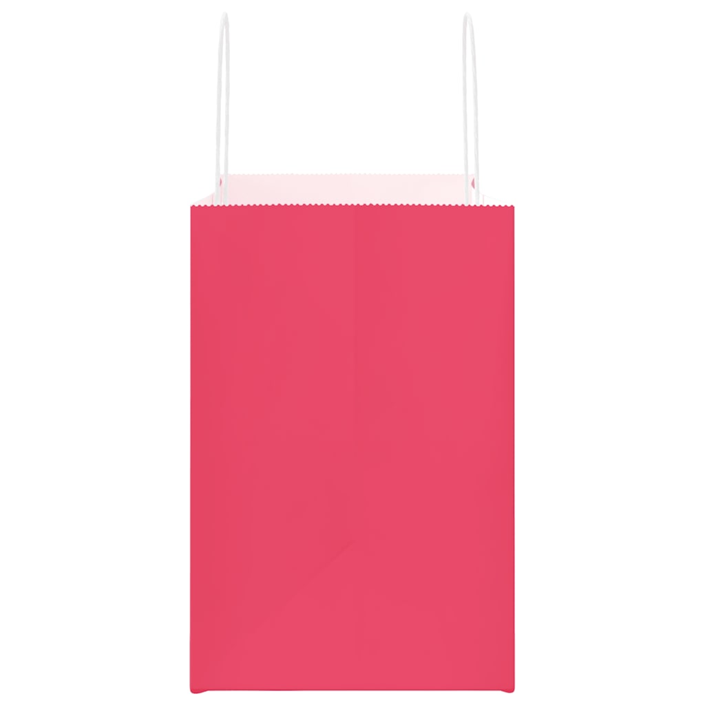 Pungi de hârtie 250 buc cu mânere roz 54x15x49 cm GartenMobel Dekor