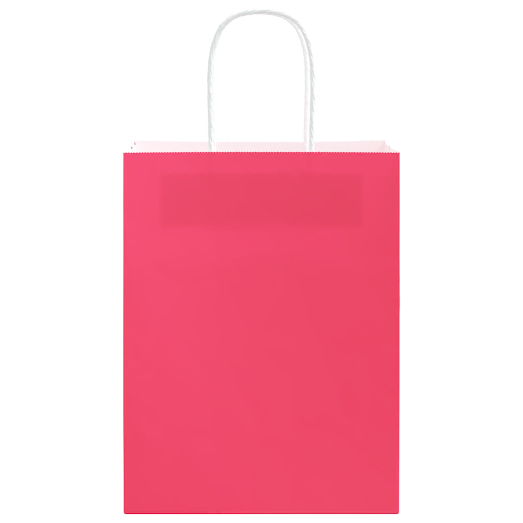 Pungi de hârtie 50 buc cu mânere roz 21x11x28 cm GartenMobel Dekor