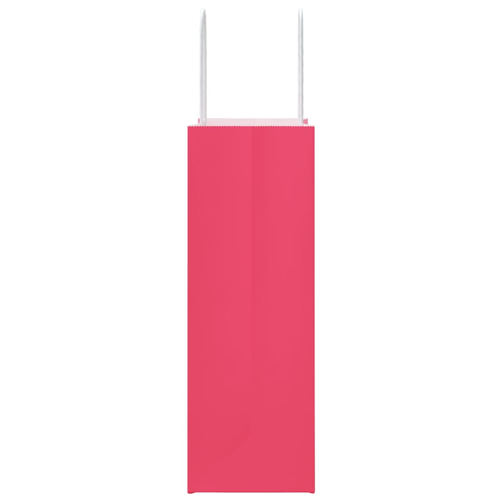 Pungi de hârtie 50 buc cu mânere roz 21x11x31 cm GartenMobel Dekor