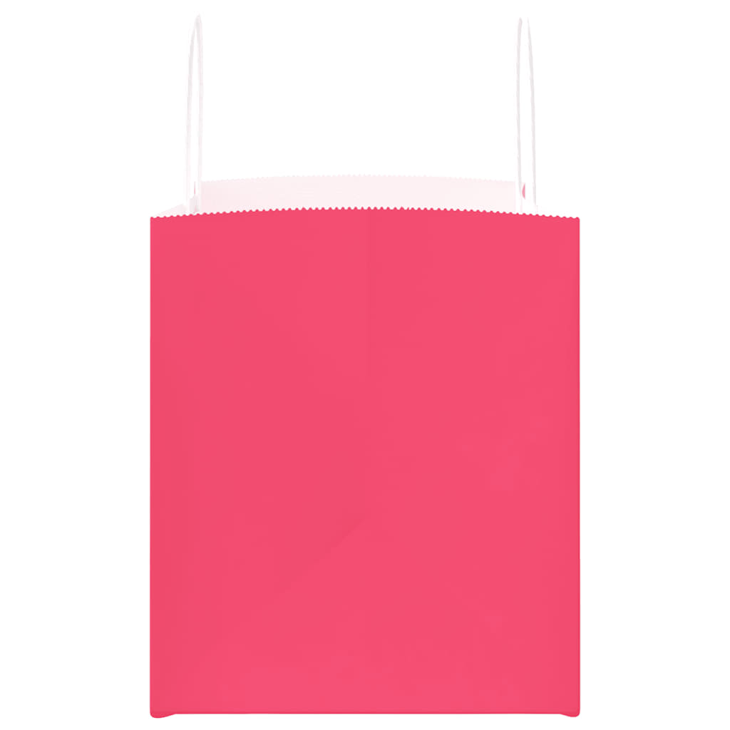 Pungi de hârtie 50 buc cu mânere roz 32x22x24 cm GartenMobel Dekor