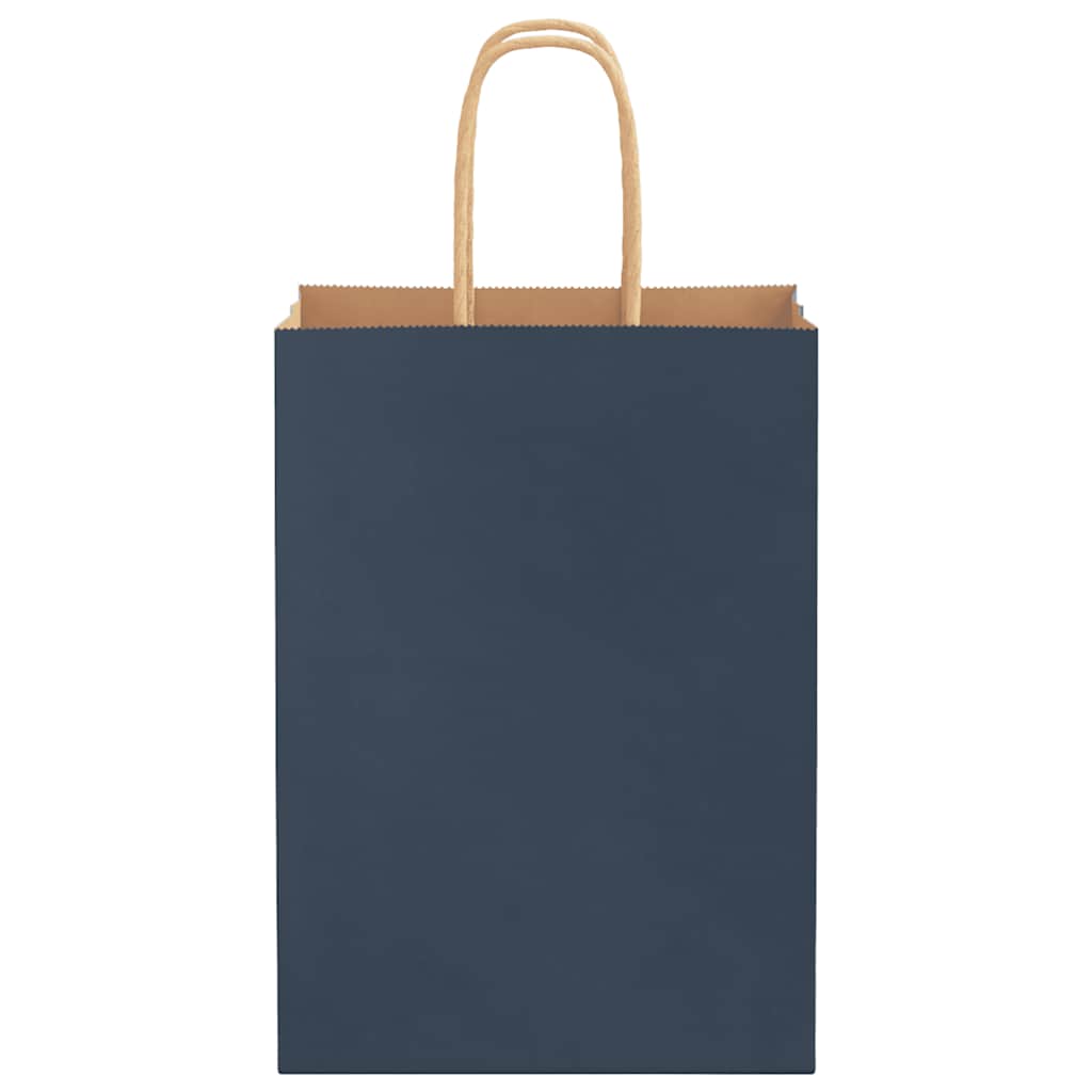 Saci de hârtie 50 buc cu mânere Albastru 15x8x21 cm GartenMobel Dekor