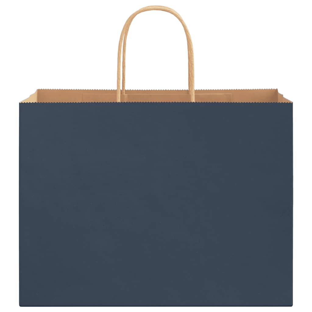 Pungi de hârtie 250 buc cu mânere Albastre 32x17x25 cm GartenMobel Dekor