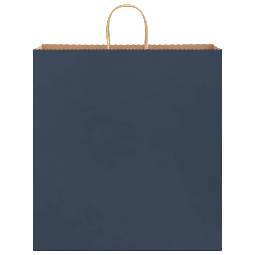 Pungi de hârtie 250 buc cu mânere Albastre 45x17x48 cm GartenMobel Dekor